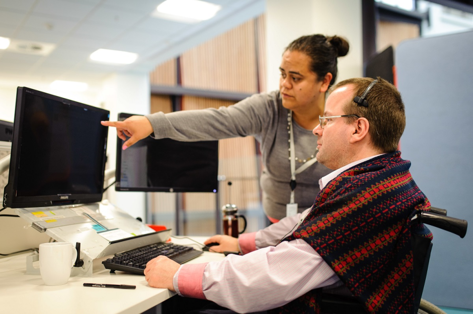 office workers at desk